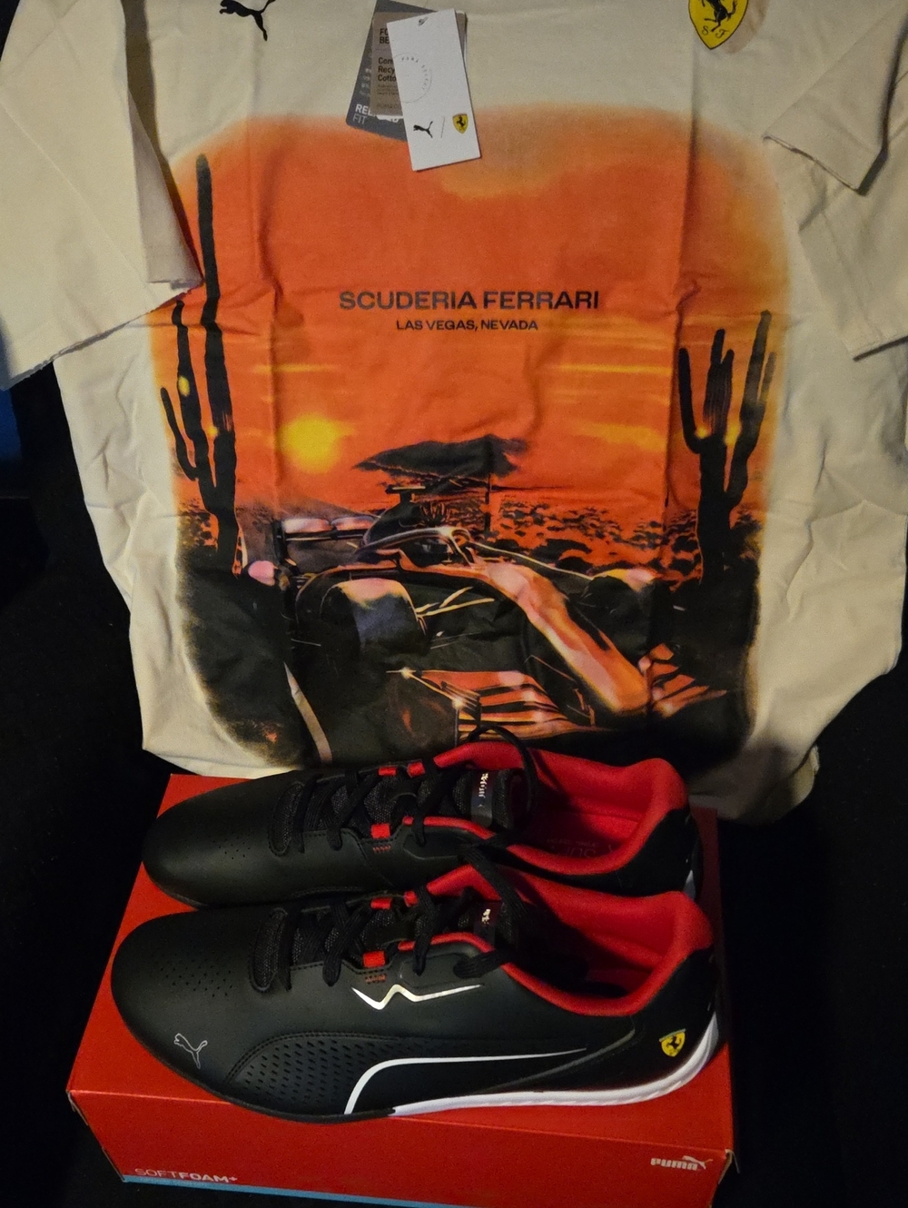 Puma Black and Red Men's Low-Profile Driving Sneakers